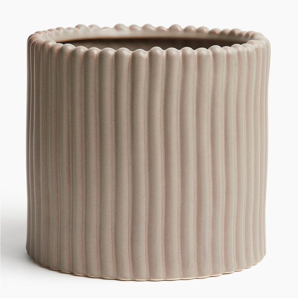 H&M Large Stoneware Plant Pot Taupe (Sold out)